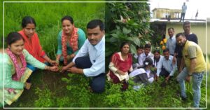The young people took a pledge to protect and promote the environment by planting trees. Hillvani News