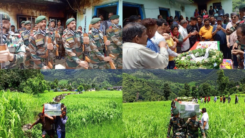 Last farewell given to Naib Subedar Gopal Ram with moist eyes. Hillvani News