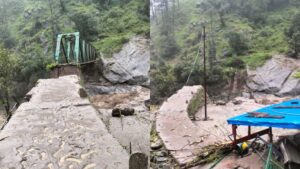 The bridge built in Banatoli merged into the river. Hillvani News