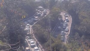 Tourists faced heavy traffic in Mussoorie