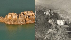 The ruins of the old Tehri palace became visible