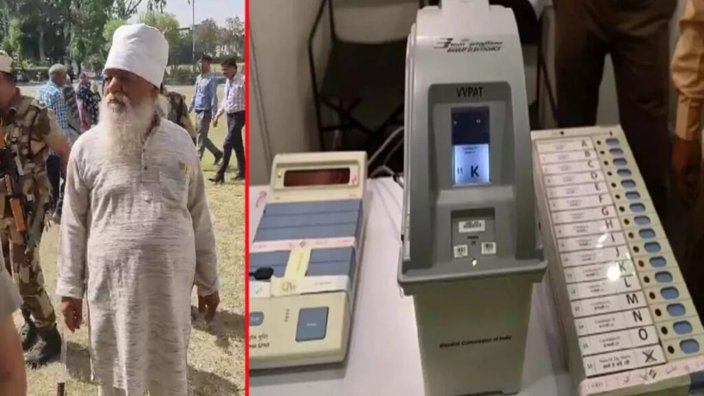 Voter smashed the EVM machine kept at the polling booth