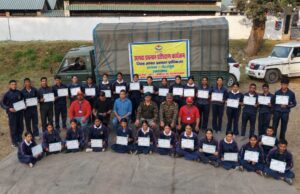 एनसीसी कैडेट्स को आपदा प्रबंधन के सम्बन्ध में दिया प्रशिक्षण